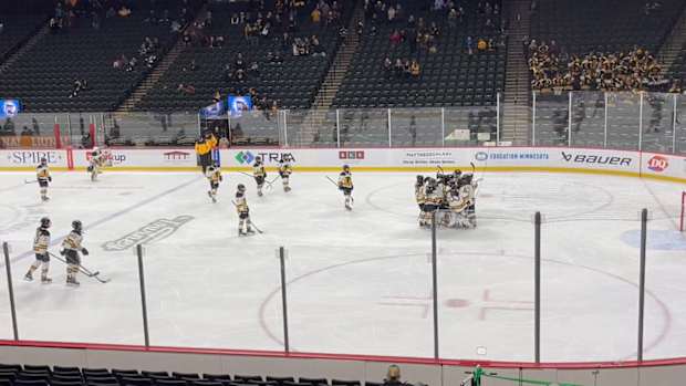 Warroad celebrates reaching the Class 1A state final